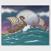Viking invasievloot cadeaupapier (Vlak)