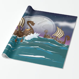Viking invasievloot cadeaupapier