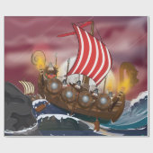 Viking invasievloot cadeaupapier (Vlak)