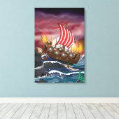 Viking invasievloot canvas afdruk (Insitu (Houten vloer))
