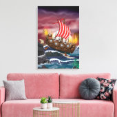 Viking invasievloot canvas afdruk (Insitu (Woonkamer))
