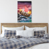 Viking invasievloot canvas afdruk (Insitu (Slaapkamer))