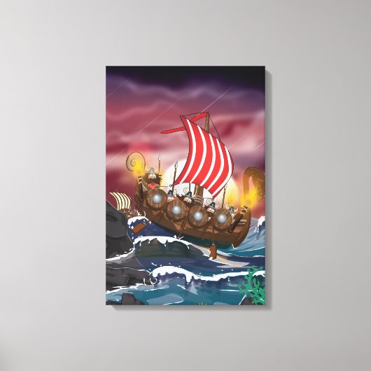 Viking invasievloot canvas afdruk (Voorkant)