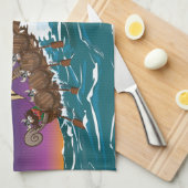 Viking invasievloot theedoek (Quarter Fold)