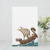 Viking Invasion Fleet Briefpapier (Staand voorkant)