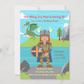 Viking Jongens krijger en draak Verjaardagsfeestje Kaart (Voorkant)