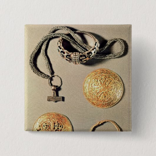 Viking juwelen TtoB LtoR Vierkante Button 5,1 Cm (Voorkant)