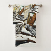 Viking Kat Blauwe Draak Bad Handdoek (Insitu)