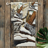 Viking Kat Blauwe Draak Bad Handdoek