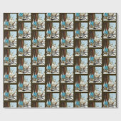 Viking Kat Blauwe Draak Cadeaupapier (Vlak)