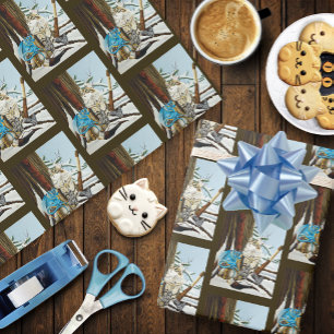 Viking Kat Blauwe Draak Cadeaupapier