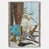 Viking Kat Blauwe Draak Fantasie Deken (Voorkant Verticaal)