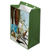 Viking Kat Blauwe Draak Fantasie Medium Cadeauzakje (Voorkant Gekanteld)