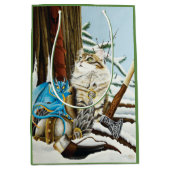 Viking Kat Blauwe Draak Fantasie Medium Cadeauzakje (Voorkant)