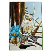 Viking Kat Blauwe Draak Fantasie Medium Cadeauzakje (Achterkant)