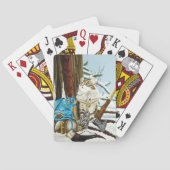 Viking Kat Blauwe Draak Fantasie  Pokerkaarten (Achterkant)