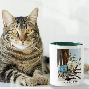 Viking Kat Blauwe Draak Fantasie Tweekleurige Koffiemok