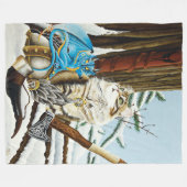 Viking Kat Blauwe Draak Fleece Deken (Voorkant (Horizontaal))