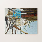 Viking Kat Blauwe Draak Legpuzzel (Horizontaal)