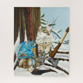 Viking Kat Blauwe Draak Legpuzzel (Verticaal)