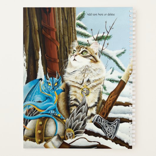Viking Kat Blauwe Draak Planner (Achterkant)