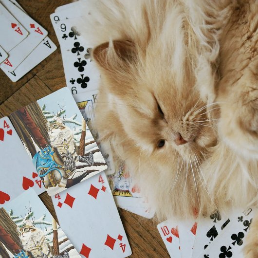 Viking Kat Blauwe Draak Pokerkaarten