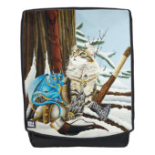 Viking Kat Blauwe Draak Rugtassen (Voorkant)