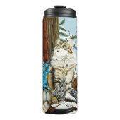 Viking Kat Blauwe Draak Thermosbeker (Voorkant)