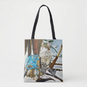 Viking Kat Blauwe Draak Tote Bag (Voorkant)
