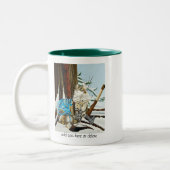 Viking Kat Blauwe Draak Tweekleurige Koffiemok (Links)