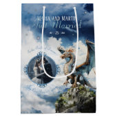 Viking Keltische Dragon Bruiloft of Verjaardag Fot Medium Cadeauzakje (Achterkant)