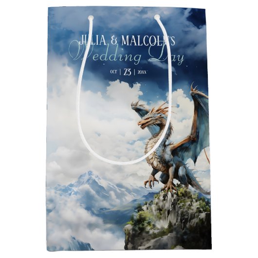 Viking Keltische Dragon Bruiloft of Verjaardag Medium Cadeauzakje (Voorkant)