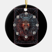 Viking Keltische Fenrir Wolf Merk Noordse Mytholog Keramisch Ornament (Voorkant)