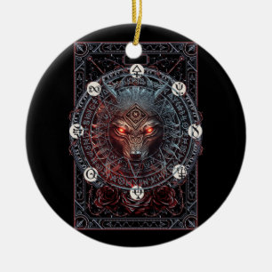 Viking Keltische Fenrir Wolf Merk Noordse Mytholog Keramisch Ornament
