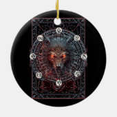 Viking Keltische Fenrir Wolf Merk Noordse Mytholog Keramisch Ornament (Achterkant)