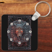 Viking Keltische Fenrir Wolf Merk Noordse Mytholog Sleutelhanger (Achterkant)