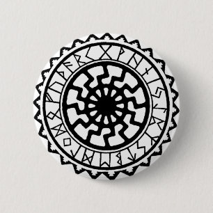 Viking Keltische Zon Rune Kalender Ronde Button 5,7 Cm