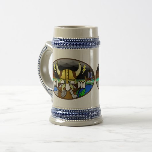 Viking Kilroy Stein Bierpul (Voorkant links)