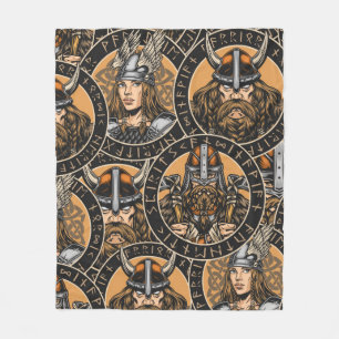 Viking kleurrijk naadloos patroon in stijl fleece deken