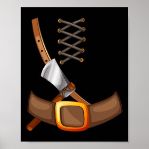 Viking kostuum Halloween truc of het behandelen va Poster