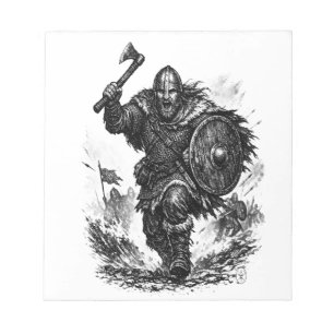 Viking krijger aanval - Inkt gevecht Notitieblok