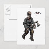 Viking krijger briefkaart (Voorkant / Achterkant)