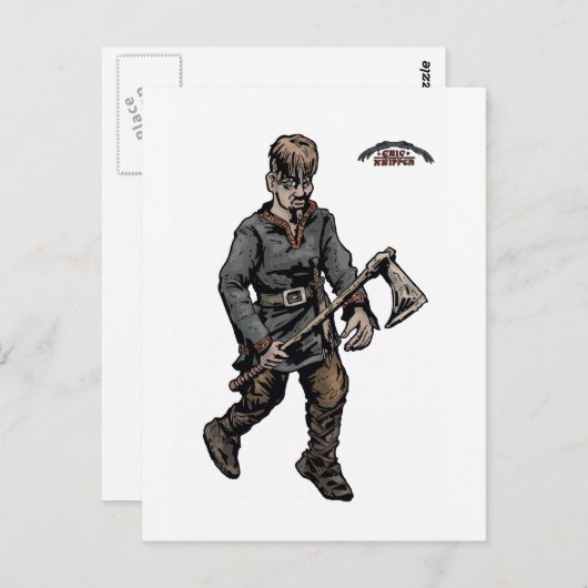 Viking krijger briefkaart (Voorkant / Achterkant)