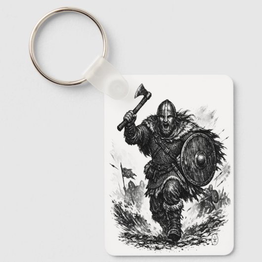 Viking krijger charge - Inktgevecht Sleutelhanger (Voorkant)