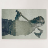 Viking krijger dubbele blootstelling puzzel (Horizontaal)