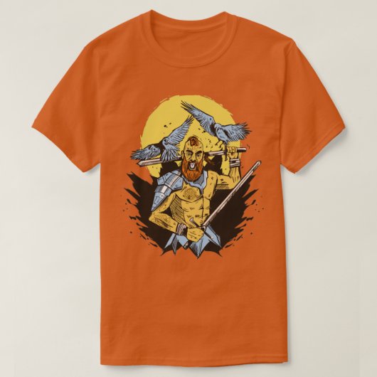 Viking krijger en zwaarden t-shirt (Design voorkant)
