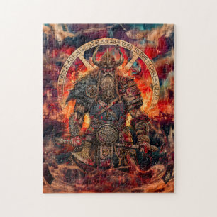 Viking krijger in Asgard met goden Legpuzzel