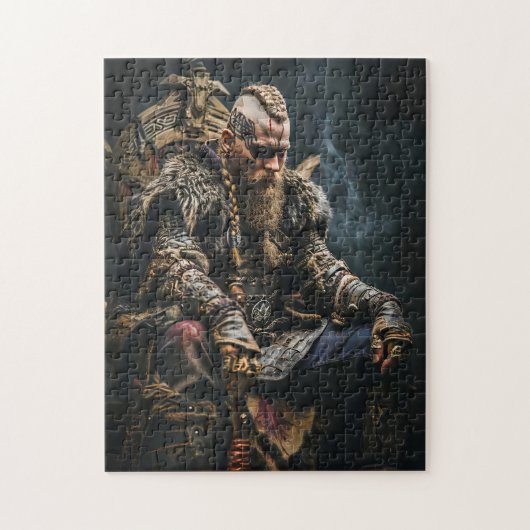 Viking krijger in authentieke kledij legpuzzel (Verticaal)