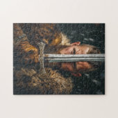 Viking krijger in authentieke kledij legpuzzel (Horizontaal)