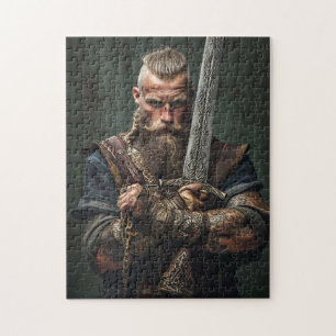 Viking krijger in authentieke kledij legpuzzel